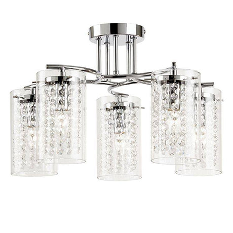 Alda 5-Light Semi Flush Ceiling Light Chrome - Comet Lighting