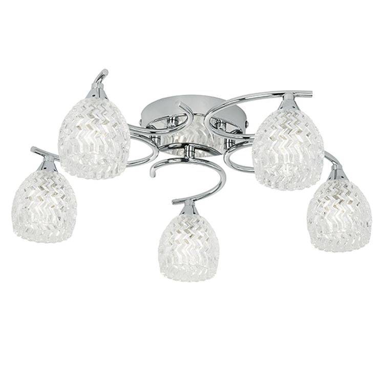 Boyer 5-Light Semi Flush Ceiling Light Chrome - Comet Lighting
