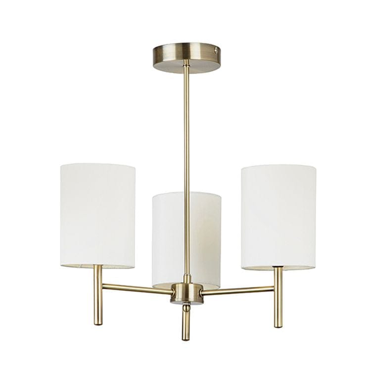 Brio 3-Light Semi Flush Ceiling Light Antique Brass - Comet Lighting