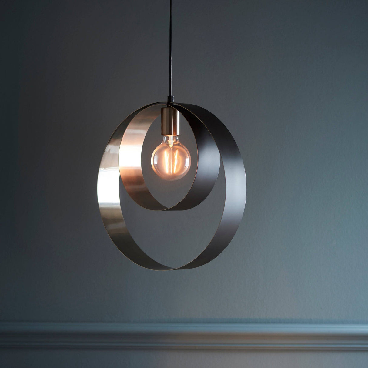 Cal Pendant Ceiling Light Brushed Nickel/Matt Black - Comet Lighting