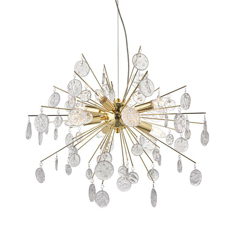 Calla 8-Light Pendant Ceiling Light Gold - Comet Lighting