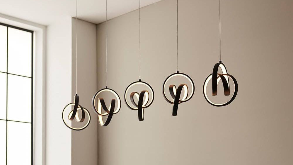 Cosma 5Lt LED Pendant Ceiling Light Black - Comet Lighting