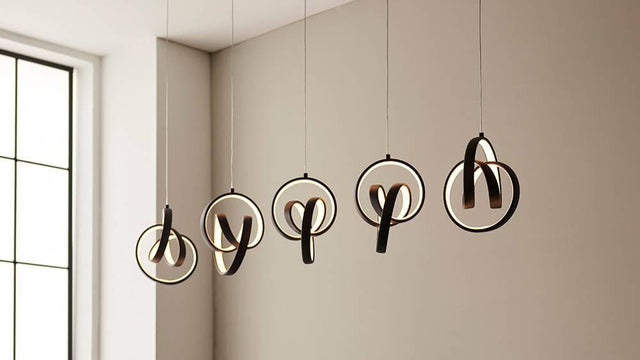 Cosma 5Lt LED Pendant Ceiling Light Black - Comet Lighting