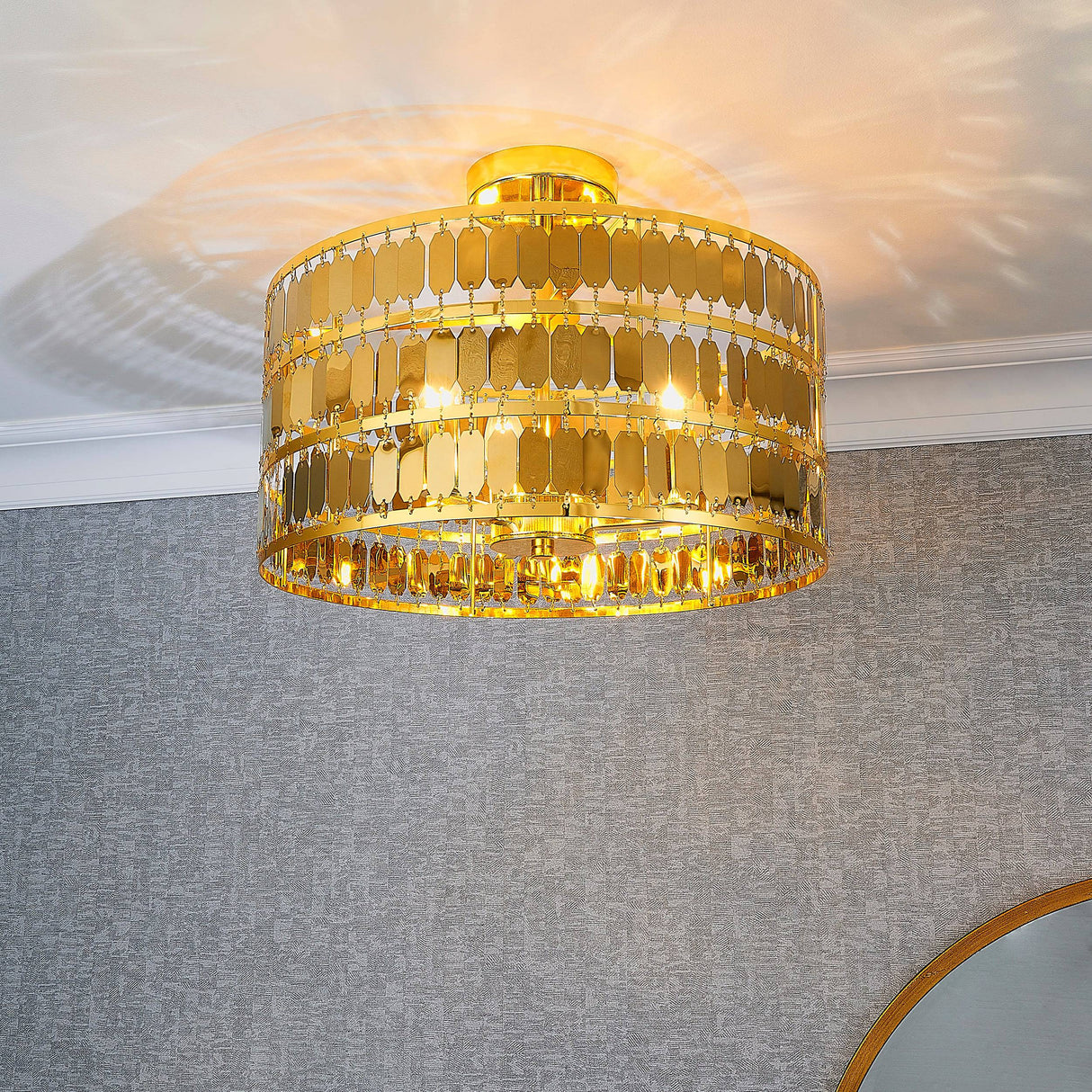 Eldora 3-Light Flush Ceiling Light Gold - Comet Lighting