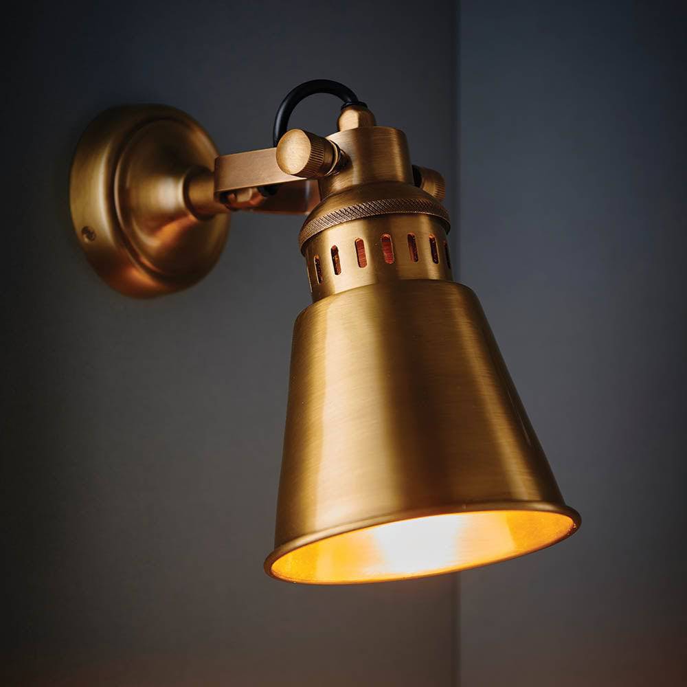 Elms 1-Light Wall Light Brass - Comet Lighting