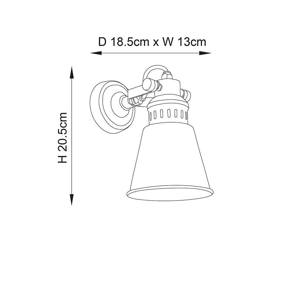 Elms 1-Light Wall Light Brass - Comet Lighting