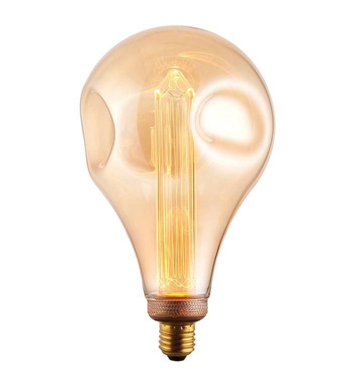 Endon E27 LED Dimple XL 148mm Globe Amber 2.5w 2300k 120lm - Comet Lighting
