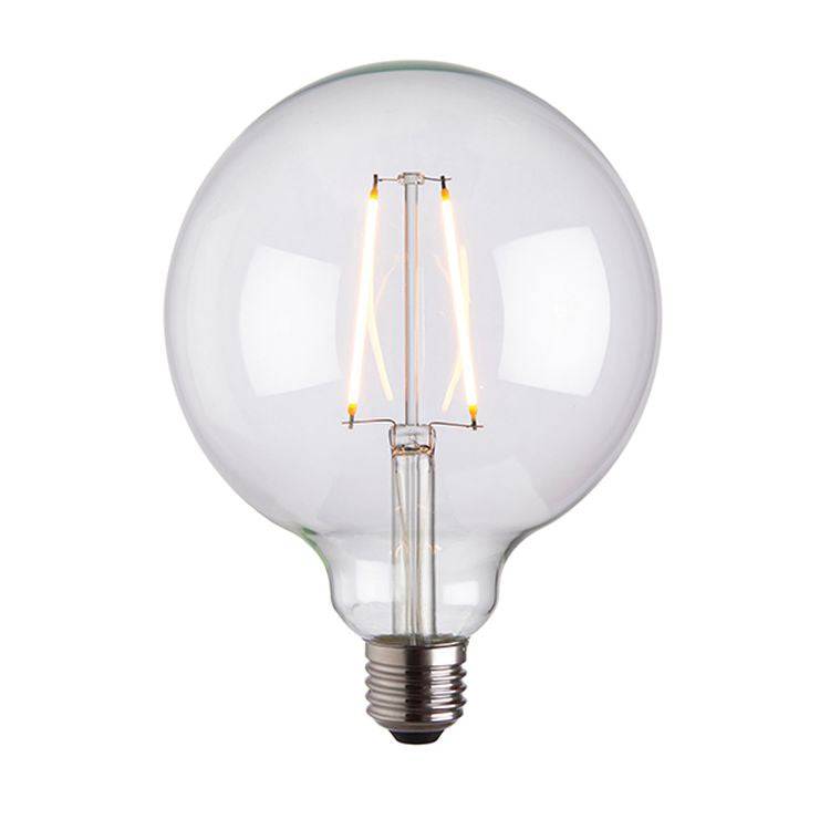 Endon E27 LED Filament 125mm Globe 2w 2200k 210lm - Comet Lighting