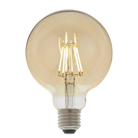 Endon E27 LED Filament 95mm Globe Amber 6w 2500k 550lm Dimmable - Comet Lighting