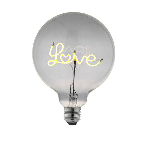 Endon E27 LED Filament Love Up 120mm Globe Smoked 2w 2200k 70lm - Comet Lighting