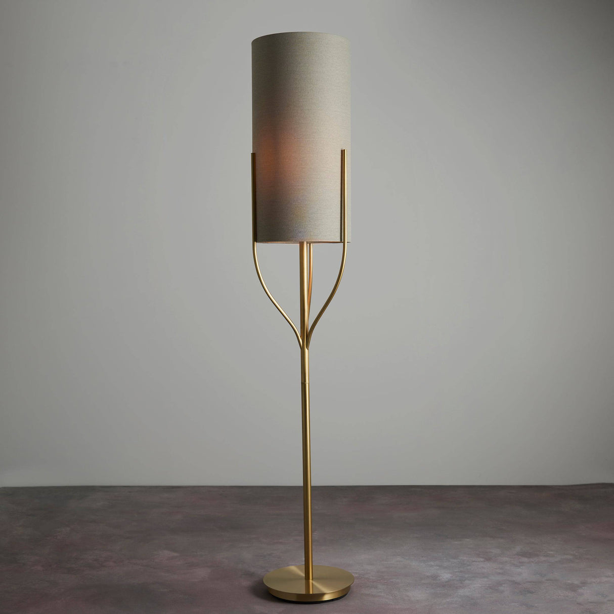 Fraser Floor Lamp Satin Brass - Comet Lighting