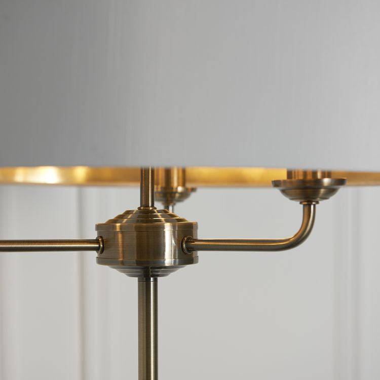 Highclere 3Lt Floor Lamp Antique Brass - Comet Lighting