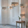 Highclere Floor Lamp with Natural Linen Shade - Comet Lighting