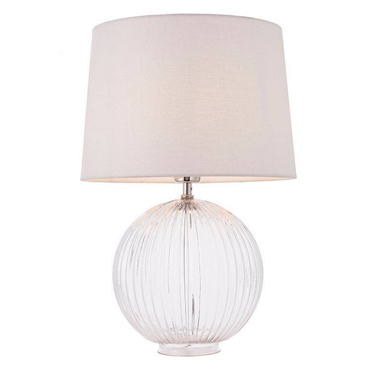 Jemma Clear Table Lamp & Mia Vintage White Shade - Comet Lighting