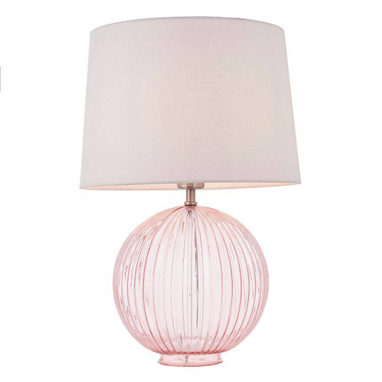 Jemma Dusky Pink Table Lamp & Mia Vintage White Shade - Comet Lighting