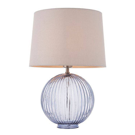 Jemma Smokey Grey Table Lamp & Mia Natural Shade - Comet Lighting