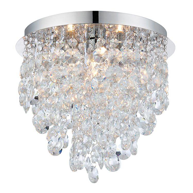 Kristen 3-Light Flush Ceiling Light Chrome - Comet Lighting