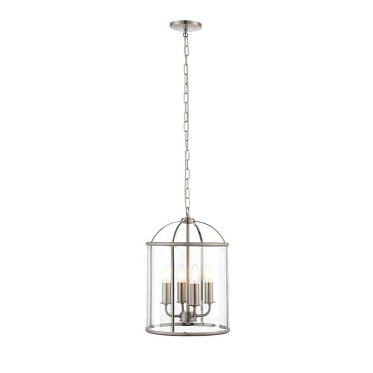 Lambeth 4-Light Pendant Ceiling Light Satin Nickel - Comet Lighting
