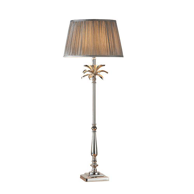 Leaf Tall Table Lamp & Freya Charcoal Shade - Comet Lighting