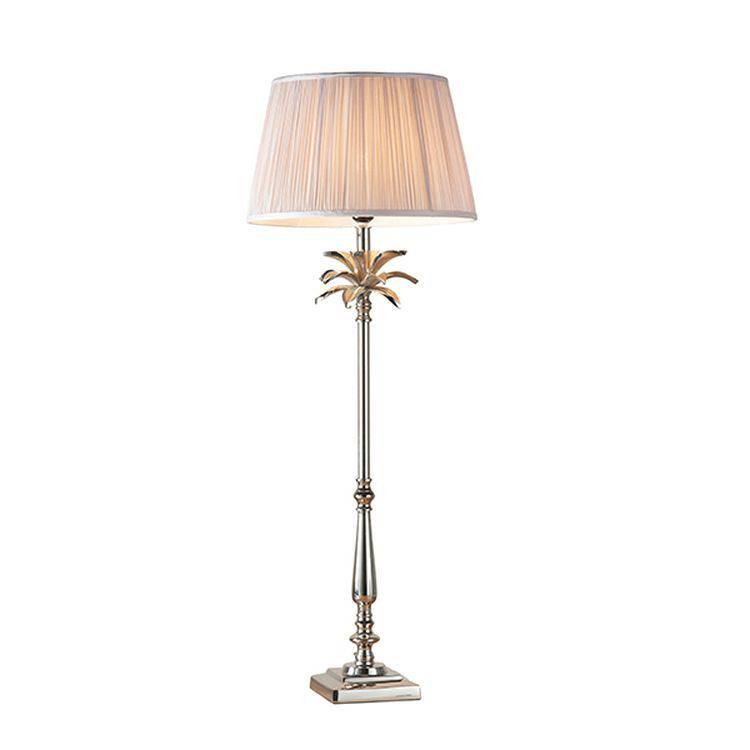 Leaf Tall Table Lamp & Freya Dusky Pink Shade - Comet Lighting