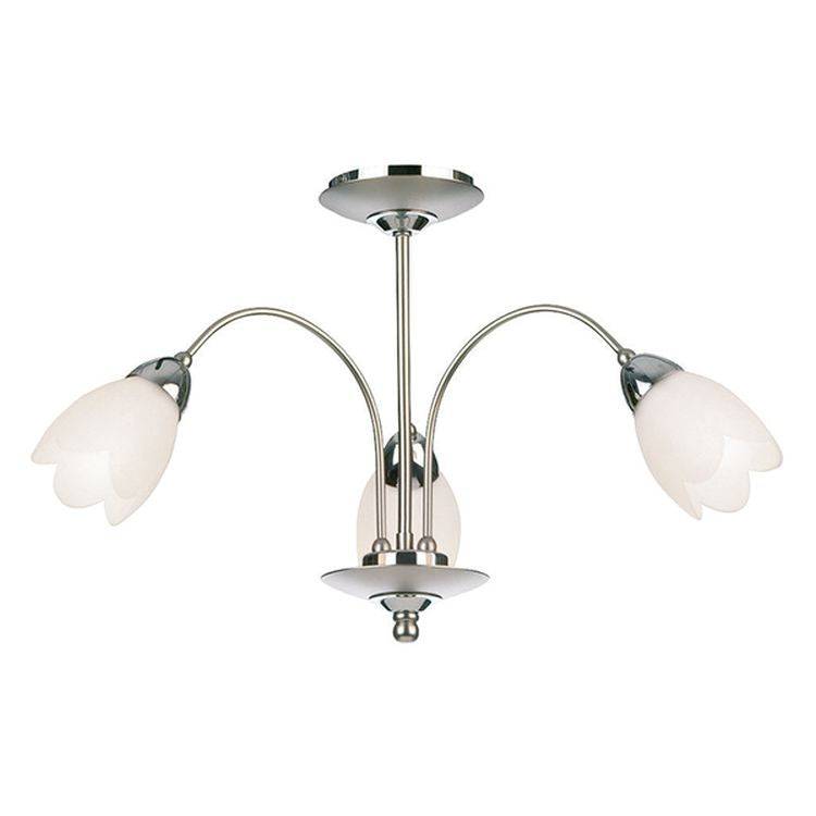 Petal 3-Light Semi Flush Ceiling Light Chrome - Comet Lighting