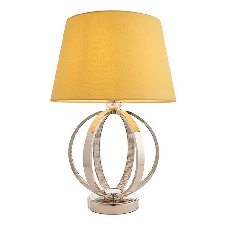 Ritz Table Lamp & Evie Yellow Shade - Comet Lighting