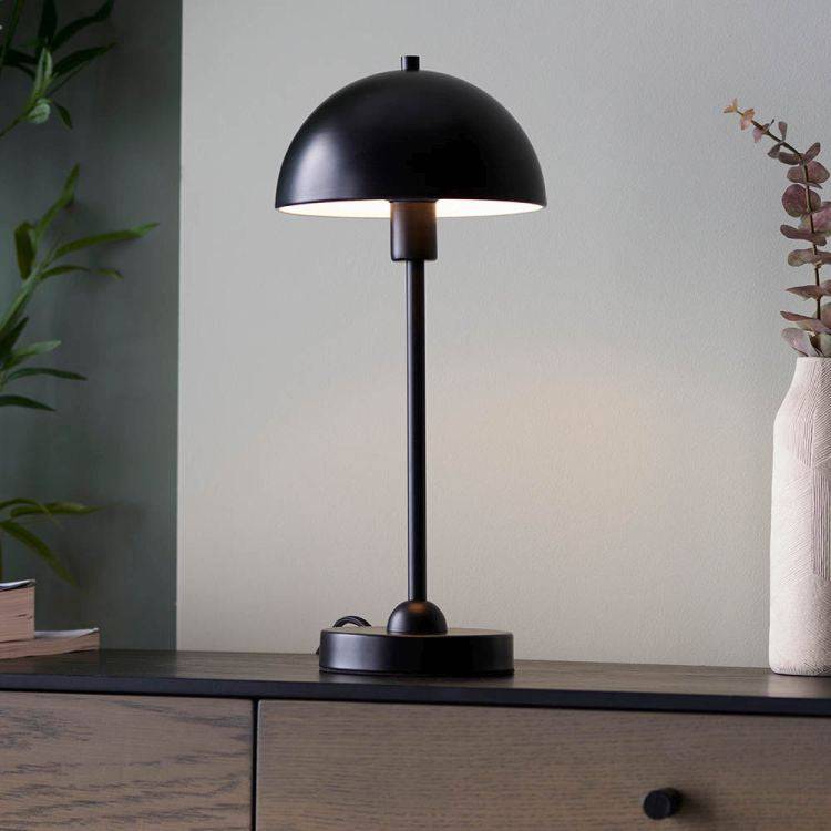 Saroma Table Lamp Matt Black - Comet Lighting
