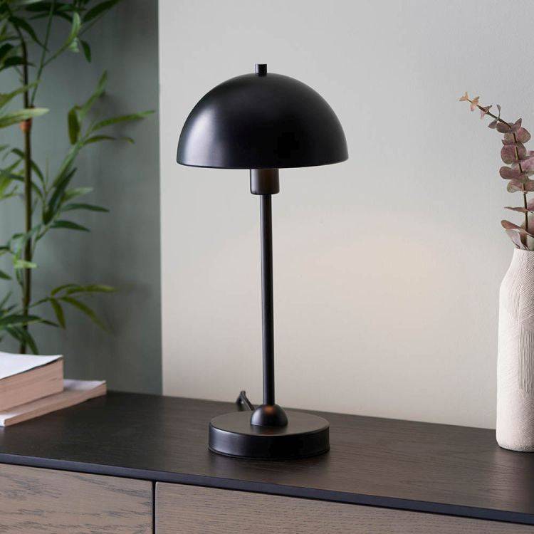 Saroma Table Lamp Matt Black - Comet Lighting