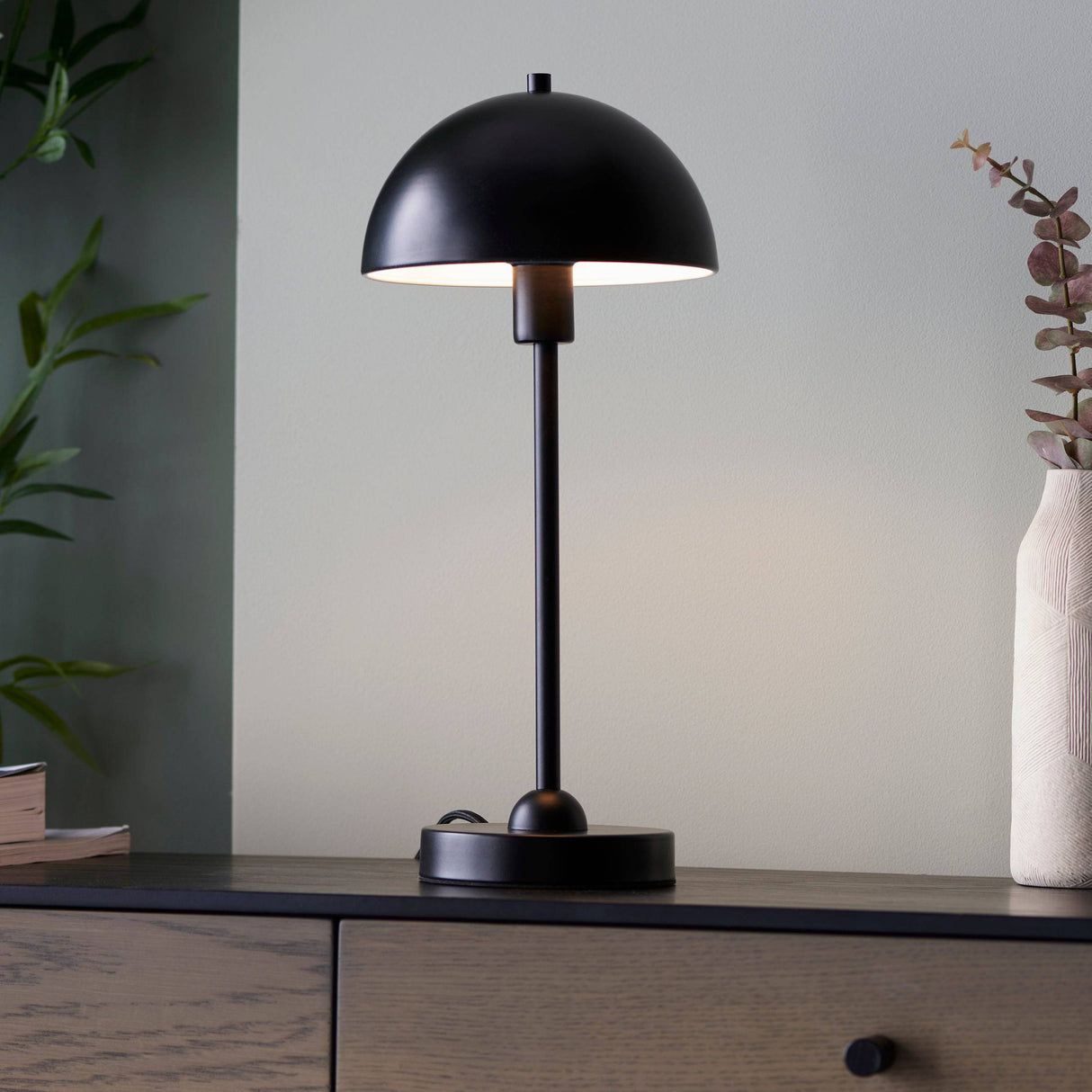 Saroma Table Lamp Matt Black - Comet Lighting
