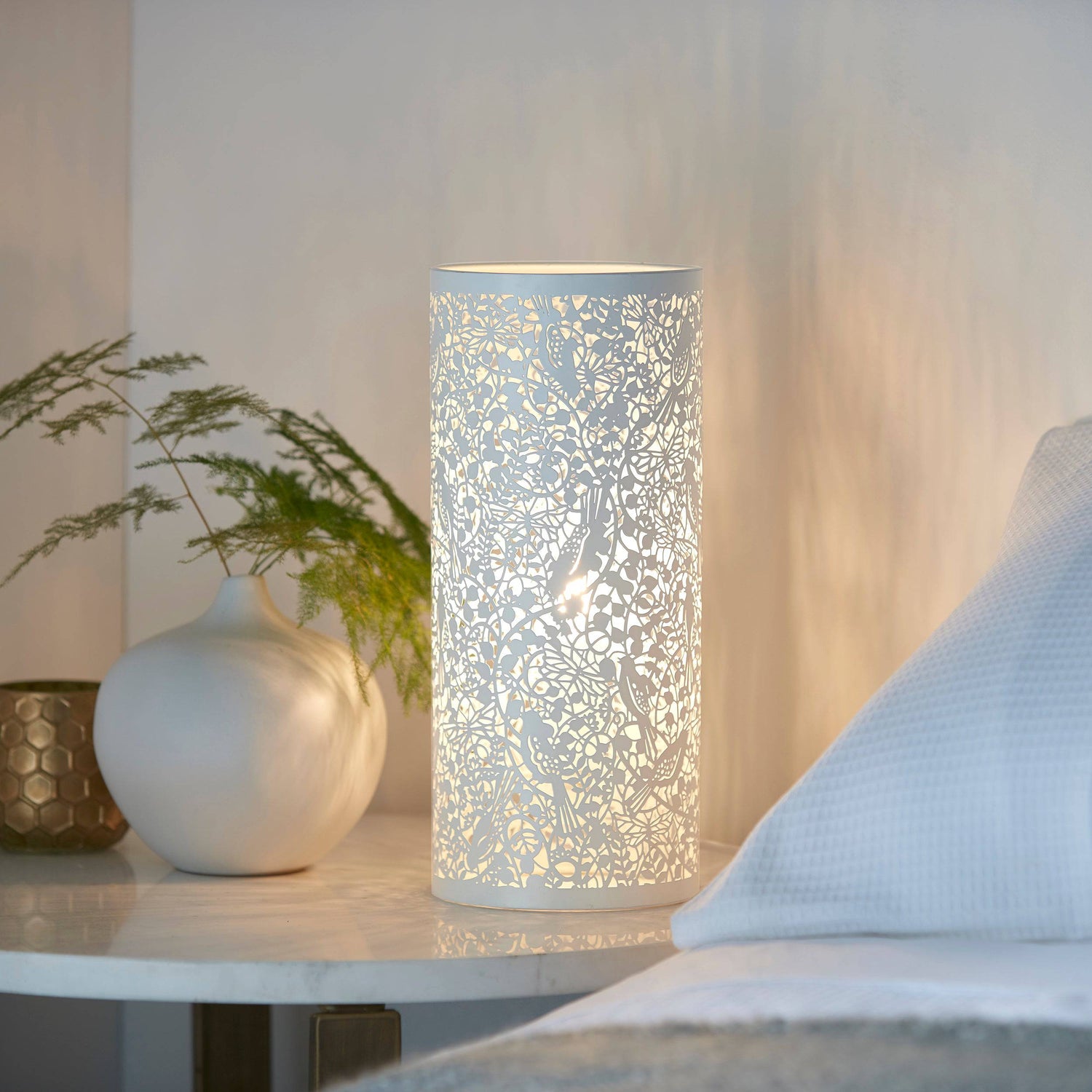 Secret Garden Table Lamp Matt Ivory - Comet Lighting