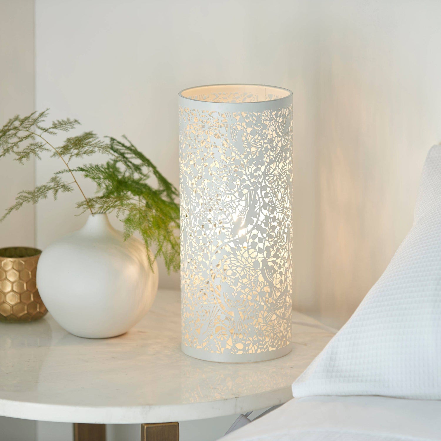 Secret Garden Table Lamp Matt Ivory - Comet Lighting