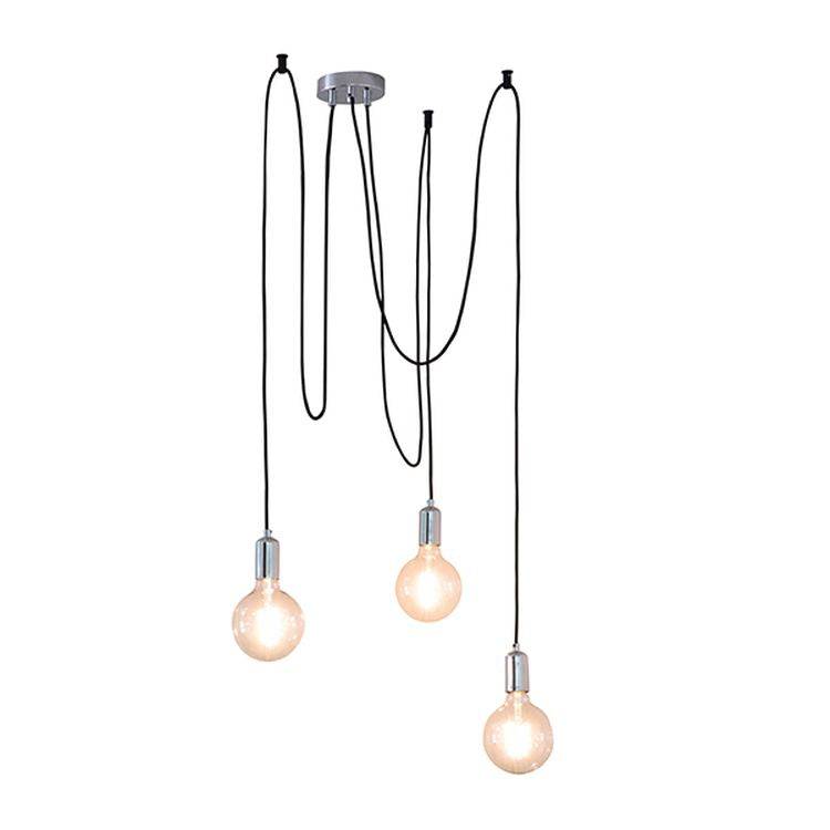 Studio 3-Light Pendant Ceiling Light Chrome - Comet Lighting