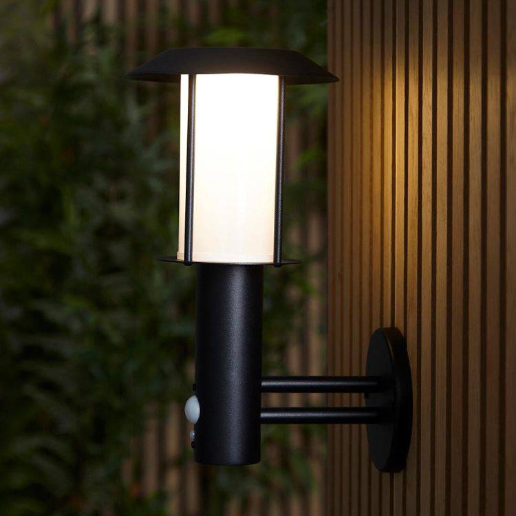 Tarrow Solar Wall Light Matt Black w/ Sensor - Comet Lighting