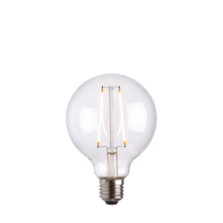 Endon E27 LED Filament 95mm Globe 2w 2200k 210lm - Comet Lighting
