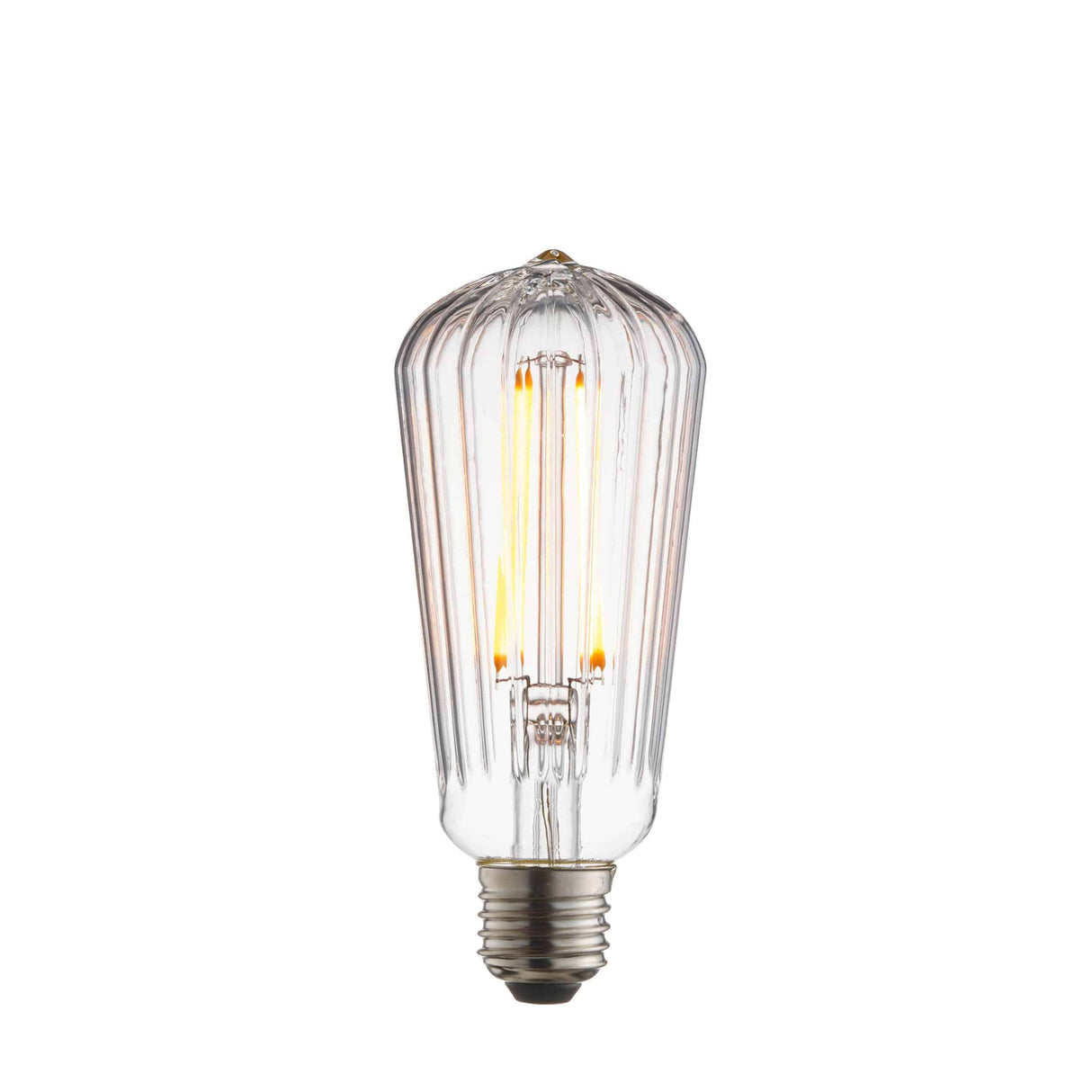Endon E27 LED Filament Ribbed Pear Shaped 4w 2200k 450lm - Comet Lighting