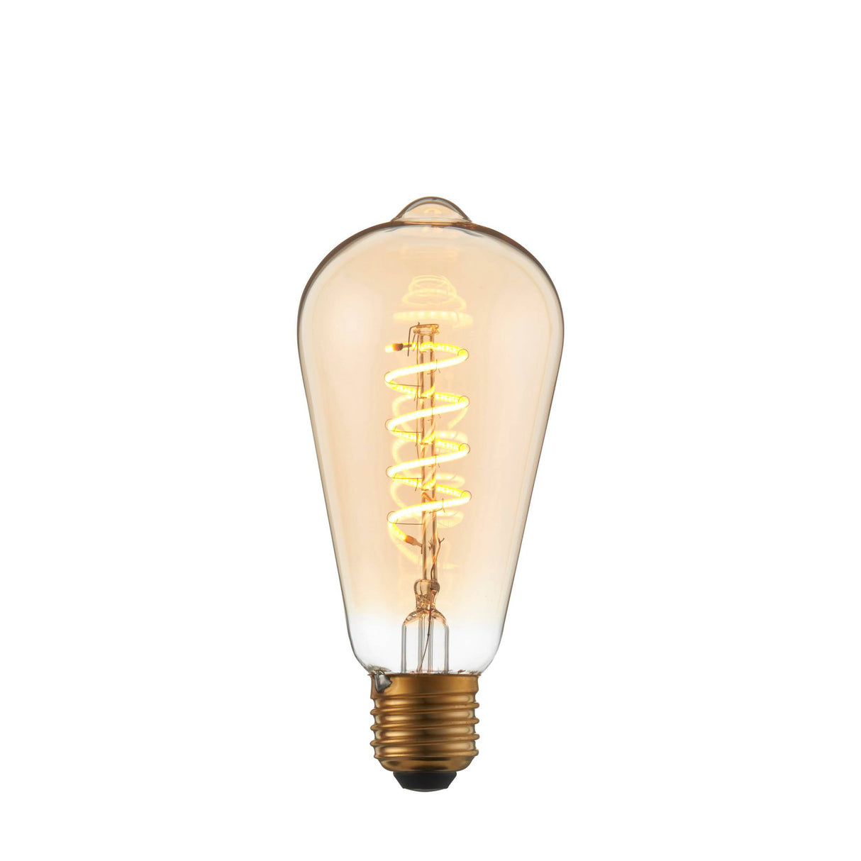 Endon E27 LED Filament Twist Pear Shaped Amber 4w 2200k 280lm Dimmable - Comet Lighting