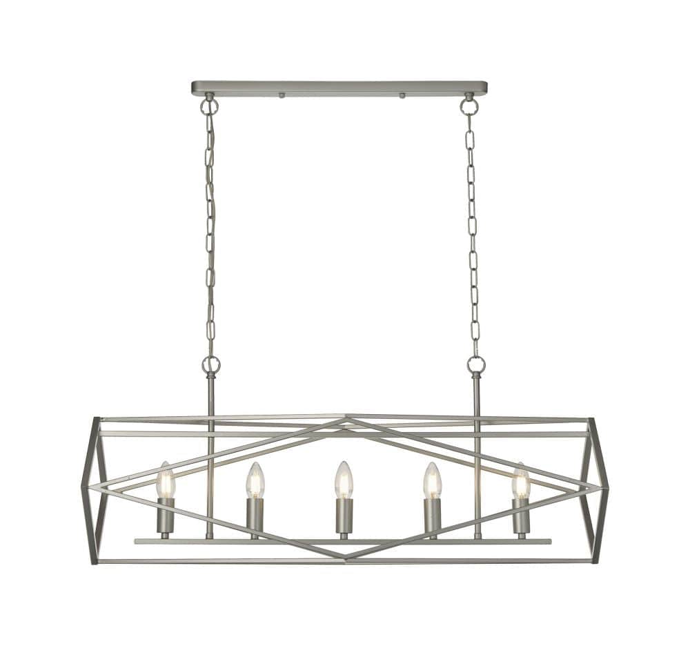 Dart 5Lt Island Light Satin Silver - Comet Lighting