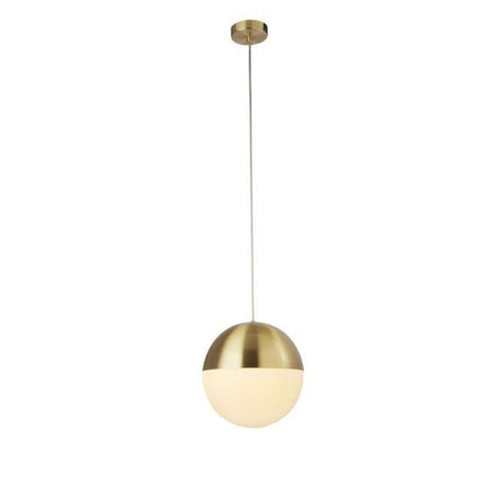 Meeth 1Lt 250mm Pendant Ceiling Light Satin Brass - Comet Lighting