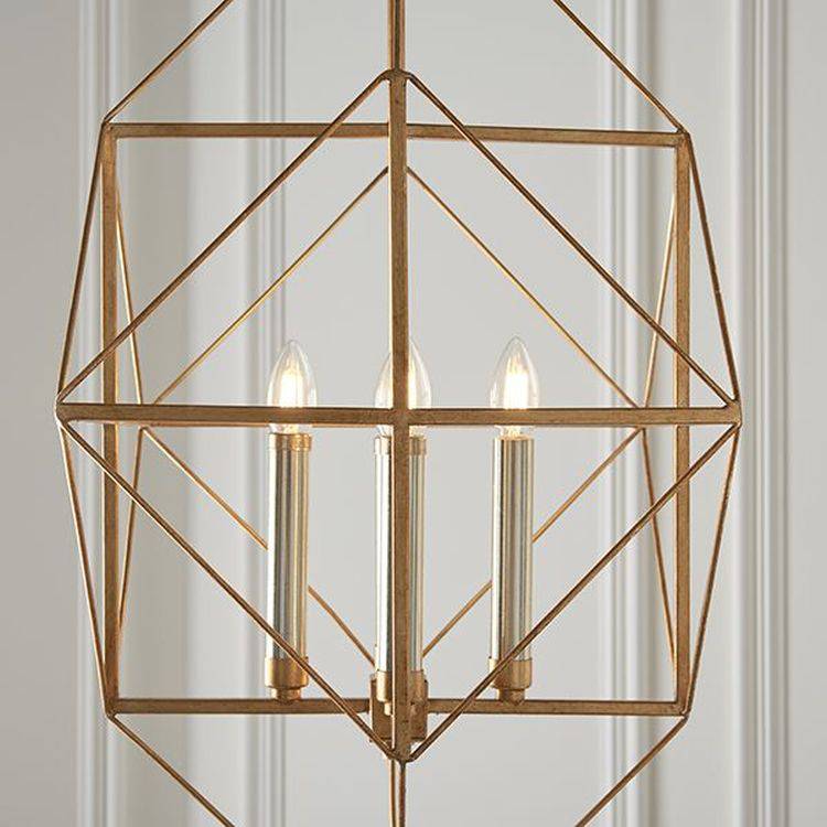 Clyde 4Lt Pendant Ceiling Light Antique Gold & Silver Leaf - Comet Lighting