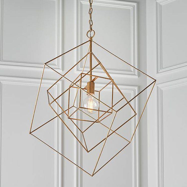 Clyde Pendant Ceiling Light Large Antique Gold Leaf - Comet Lighting