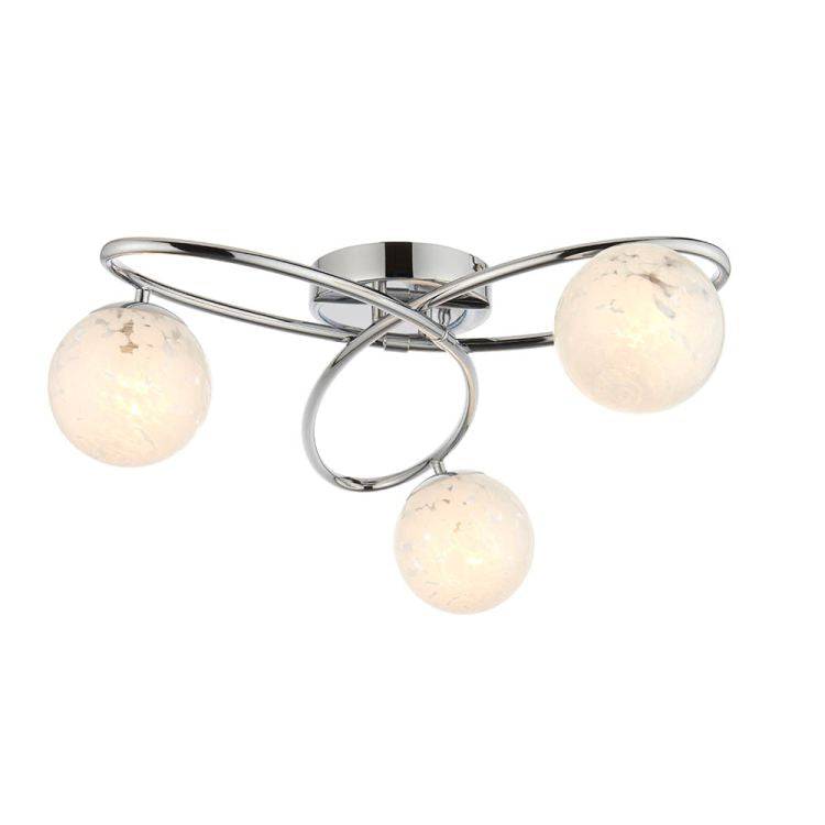 Eider 3Lt Semi-Flush Ceiling Light Chrome - Comet Lighting