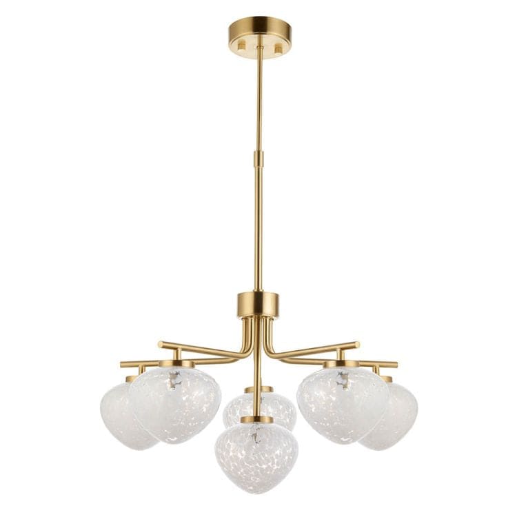 Ganges 6Lt Pendant Ceiling Light Satin Brass - Comet Lighting