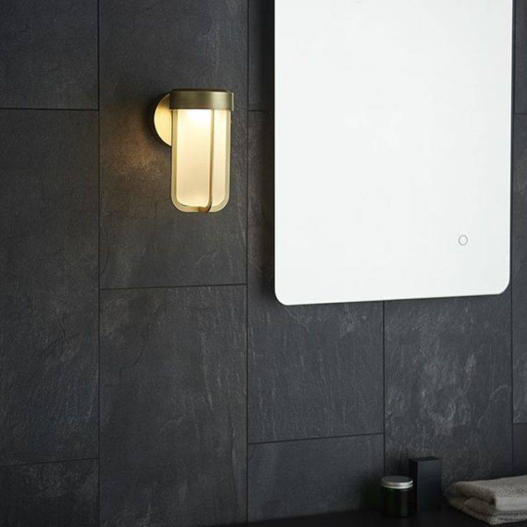Taw LED Wall Light Brushed Gold Finish & Frosted Glass - Comet Lighting