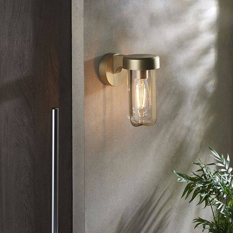 Taw Wall Light Brushed Gold Finish & Clear Glass - Comet Lighting