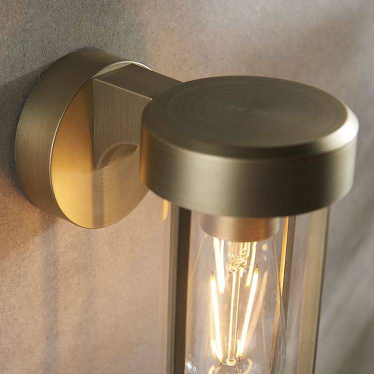 Taw Wall Light Brushed Gold Finish & Clear Glass - Comet Lighting