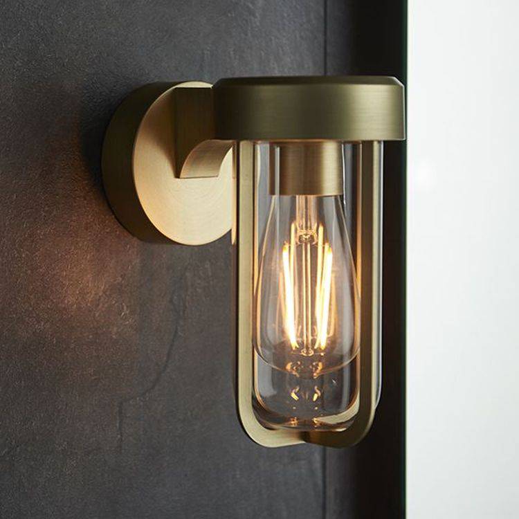 Taw Wall Light Brushed Gold Finish & Clear Glass - Comet Lighting
