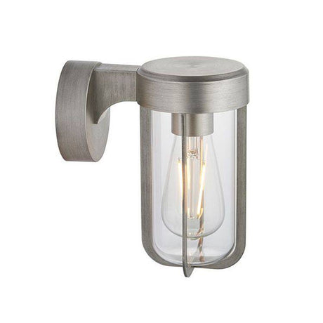 Taw Wall Light Brushed Silver Finish & Clear Glass - Comet Lighting