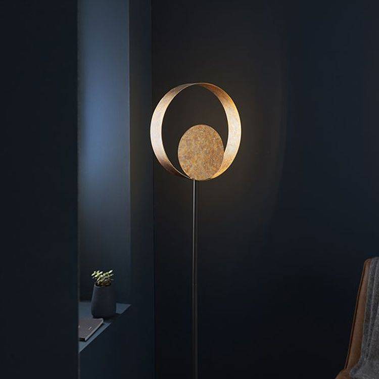 Tiber Floor Lamp Gold Patina Finish & Dark Bronze Paint - Comet Lighting