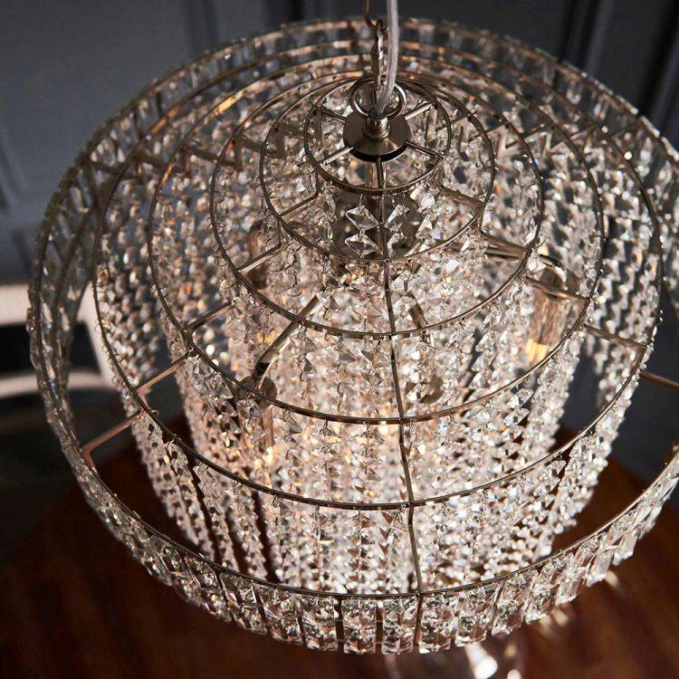 Ubangi 7Lt Chandelier Bright Nickel w/ Clear Crystal Glass - Comet Lighting