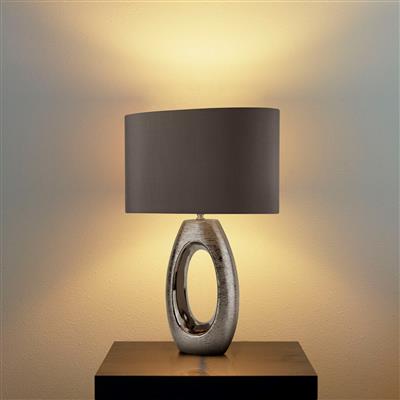 Searchlight Artisan 1Lt Chrome Oval Base Table Lamp - Comet Lighting